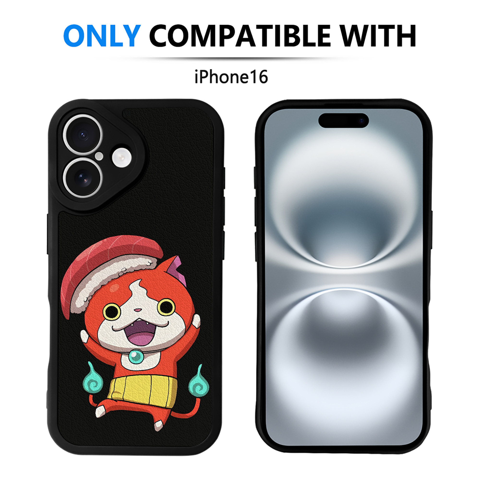 （画像用） 妖怪ウォッチ Yo-kai Watch 【iPhone 16シリーズ対応】シリコンスマホケース（レザー調） 材質：シリコン